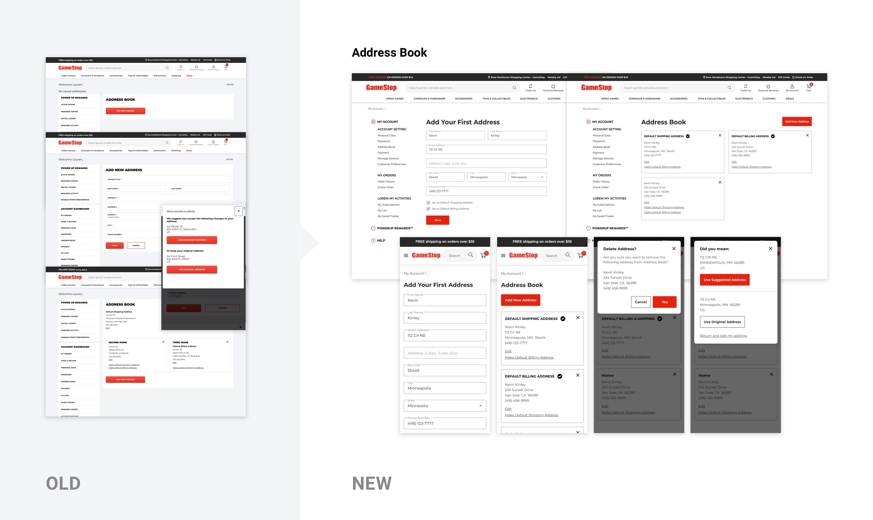 Address book high fidelity screens