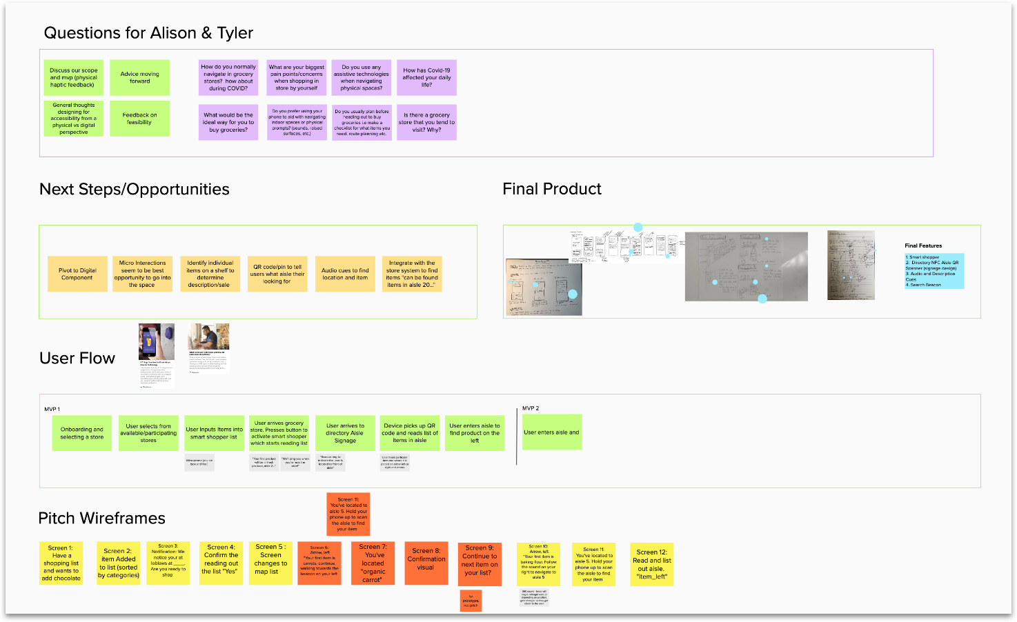 mural board showing our design process